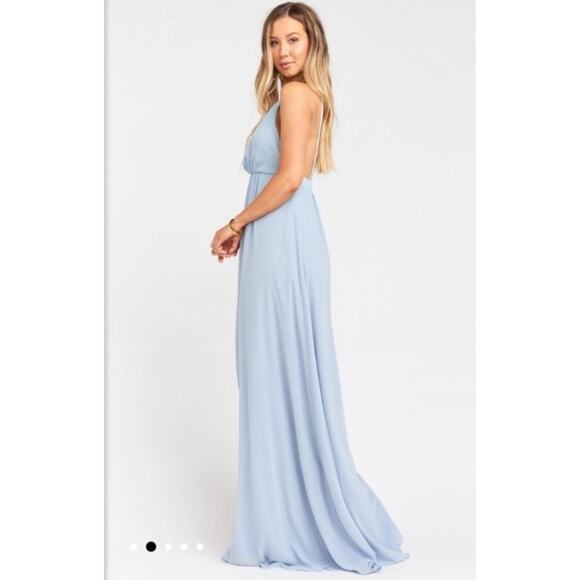 Show Me Your Mumu SMYM Amanda halter maxi dress in steel blue NEW XXS - Picture 5 of 8